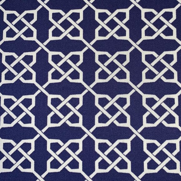 3.7 Yds Free Spirit Vicki Payne Blue White Celtic Knot Fretwork Lattice Fabric - Picture 3 of 8